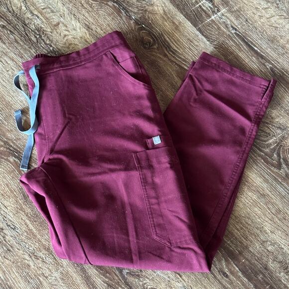Figs Burgundy Wide Leg Pants - Picture 5 of 6